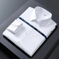 Vestido 100% de algodón de alta calidad para hombre, camisa de manga larga, nuevo liso, de talla grande, camisa de negocios a rayas de ajuste Regular, blanco, azul, 8XL
