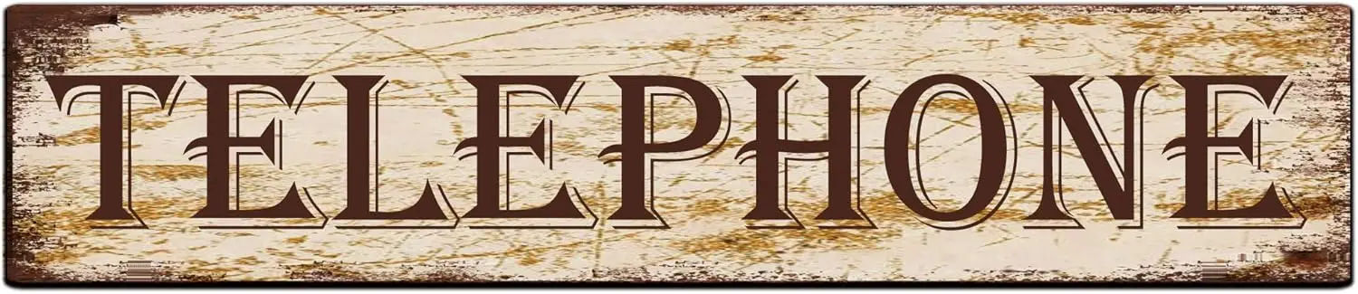 Telefon-Aluminium-Metallschild, rustikales Blechschild, Retro-Wanddekoration, 10,2 x 40,6 cm