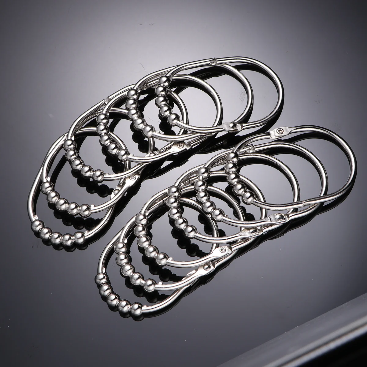 

12Pcs Heavy Duty Stainless Steel Shower Curtain Rings Hooks Easy Install Gliding Smoothly Rustproof Bathroom Decor Bright Nickel