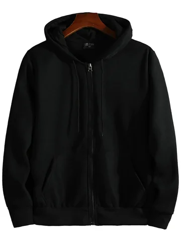 Zipper Hoodies Autumn Winter Men's New Long Sleeve Hooded Sweatshirt Fashion Casual Male Outfit Sportwear Loose Fit Clothes