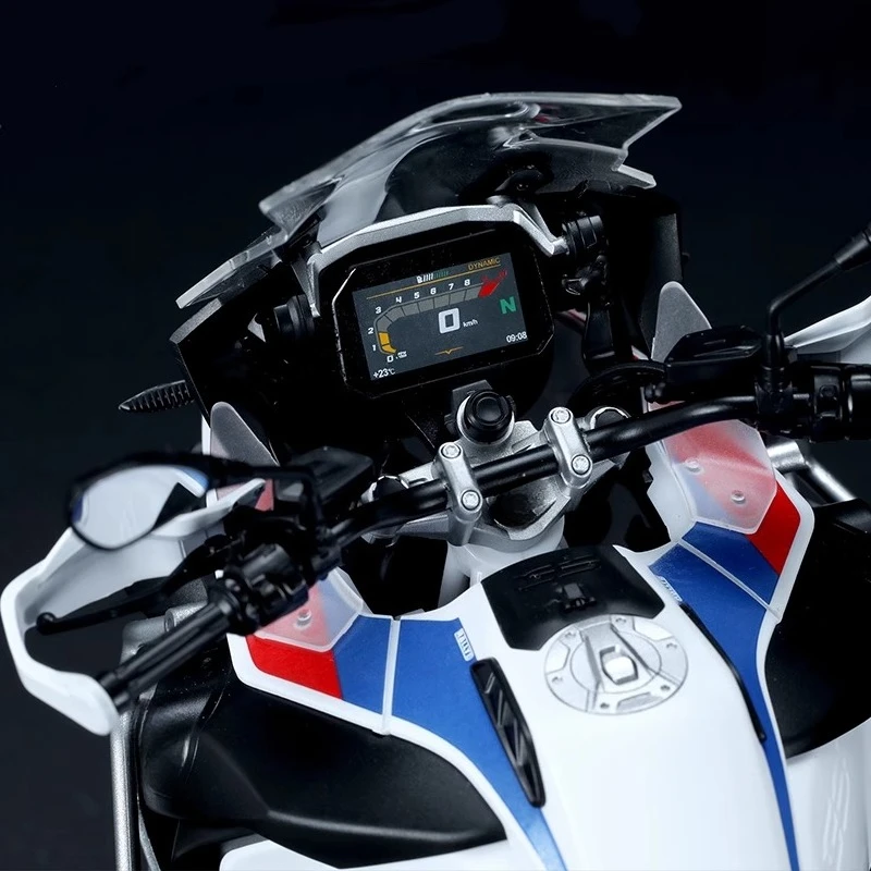 MENG Zusammengebauter Modellbausatz MT-005s R1250 GS ADV „Waterbird“ Offroad-Tourenmotorrad (vorgefärbte Version) 1/9