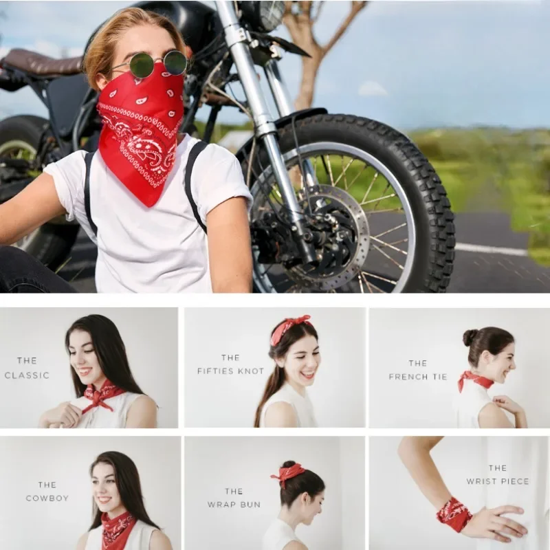 Polyester Sports Headscarf Mask Paisley Headscarf Outdoor Cycling Multifunctional Square Scarves Bandana Men Women Universal