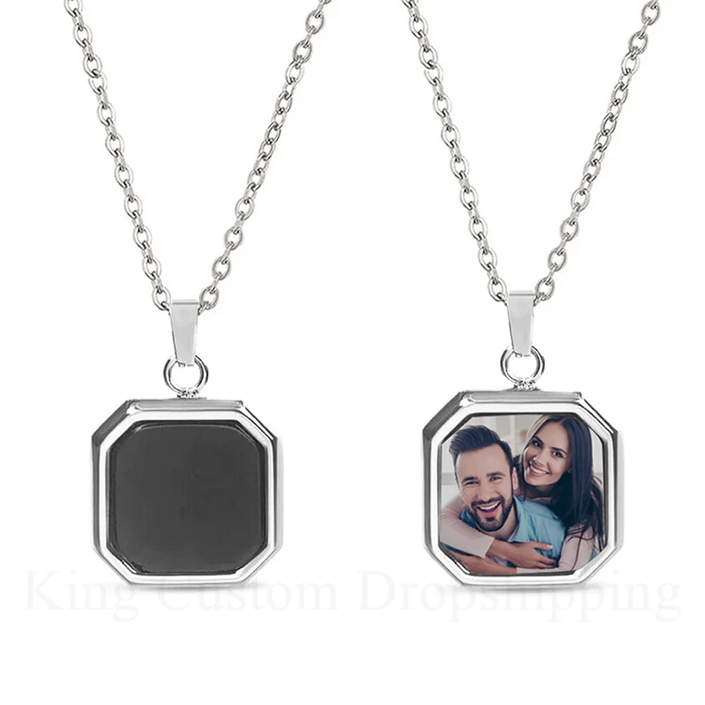 Custom Heat Photo Magic Necklace with Hidden Picture Heat Activated Magic Lover birthday valentines Pet Dog Photo Gift