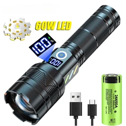 High-power Strong Light Flashlight Long Range USB Charging 26650 Lithium Battery Outdoor Telescopic Zoom Super Bright Flashlight