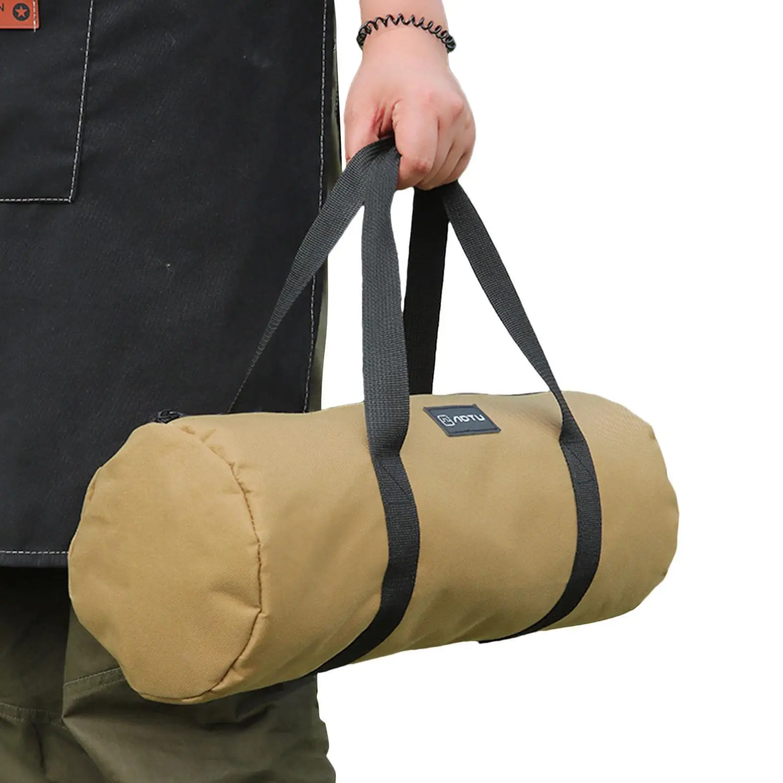 Double Layer Tent Storage Bag Large Internal Space Tear Resistant Tent Pegs Organizer Simple Style Portable Tent Pole Bag