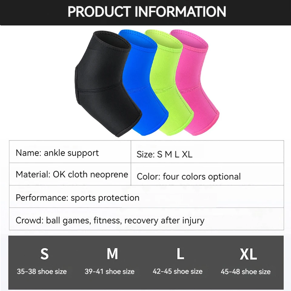 1Pcs High Elastic Sports Ankle Brace Protect Sports Ankle Safety Support For Running Basketball Tobillera Deportiva Men Women