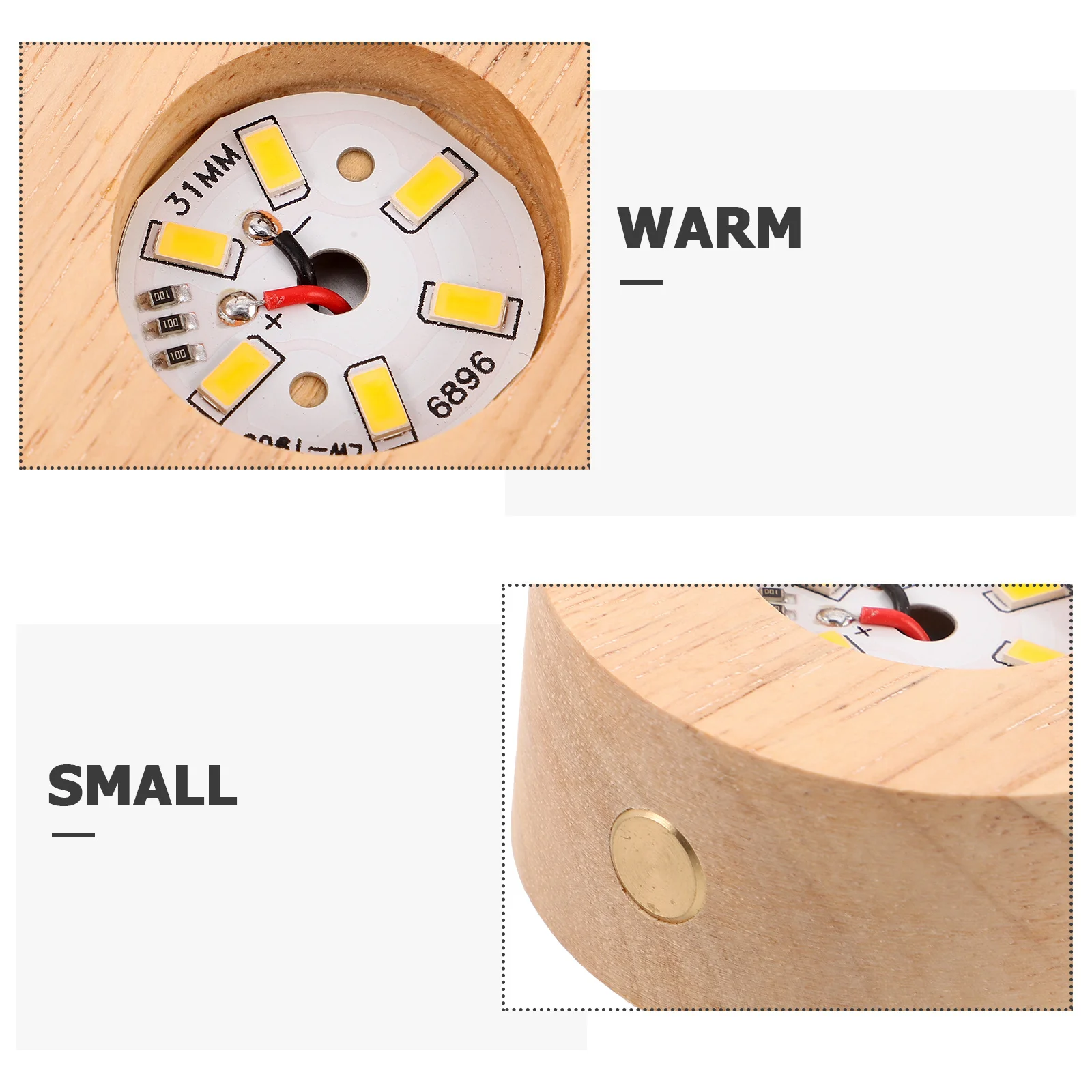 Drewniana podstawa pod lampę LED, okrągła, 8 cm, ładowalna, z litego drewna, stojak na kryształową kulkę, dekoracyjna podświetlana podstawa drewniana.