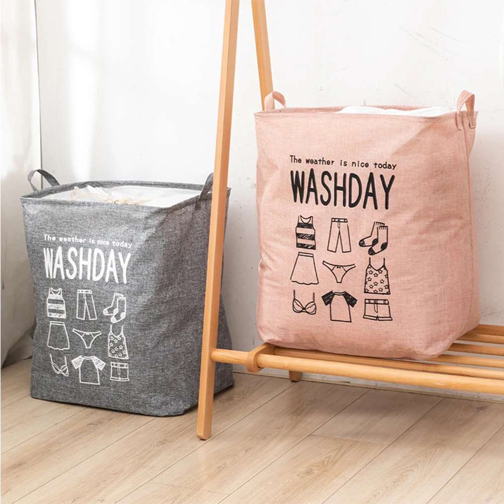 

Fabric Laundry Large Capacity Pink Dirty Clothes Dirty Clothes Organizer Container Bedroom Storage Organizer Handle Bucket