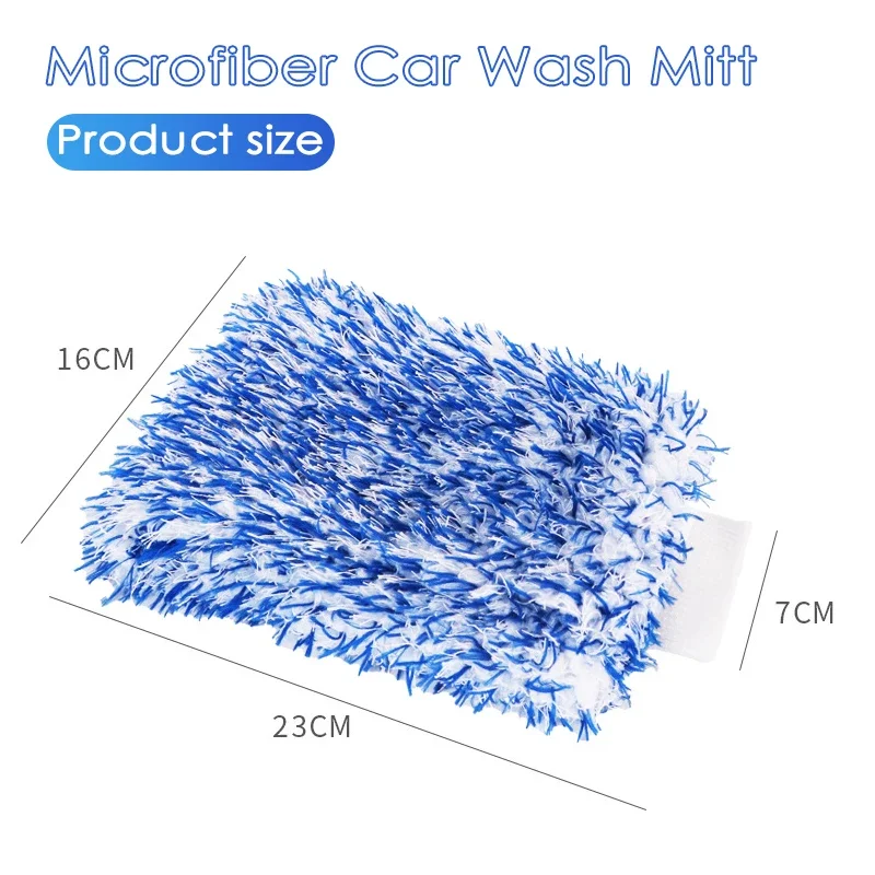 Double-sided thickened plush car cleaning gloves microfibre absorbent cleaning coral fleece car wash gloves