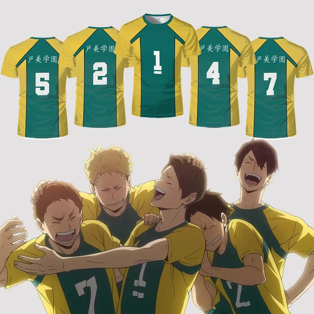 

Fashion Haikyuu Nohebi Academy Volleyball Uniform Outdoor Sports Quick-drying Short Sleeve T-shirt Unisex Anime Cosplay Costume