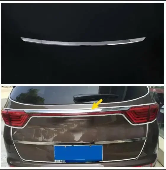 For Kia Sportage QL 2017 2018 Chrome Rear Trunk Lid Tailgate Cover Trim Hatch Door Handle Molding Garnish Accent Strip Styling