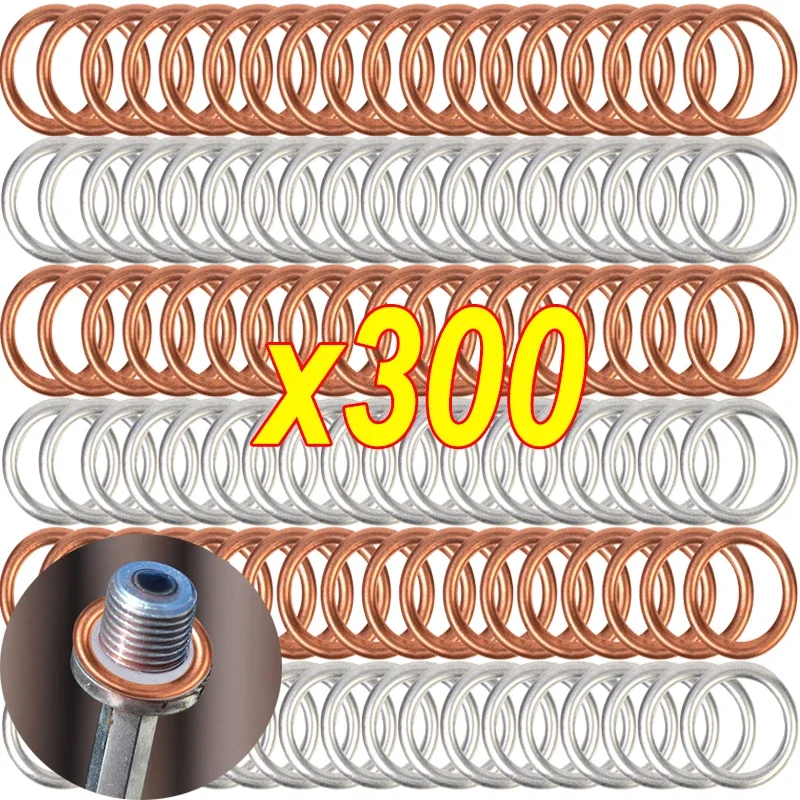 Car Engine Oil Pan Oil Drain Screw Gasket Aluminium Copper Transmission Oil Drain Plug Seal Circle Suitable for Volkswagen Audi