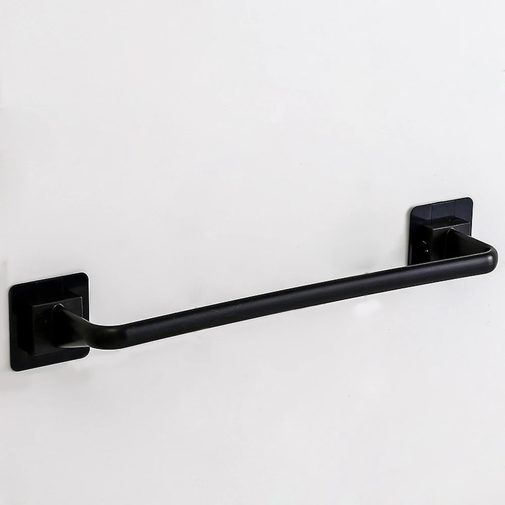 Self-Adhesive Wall-Mounted Bathroom Towel Rod Towel Bar Stick-On Wall Bath Towel Holder Rail Rack 26.5cm Bathroom Accessorie