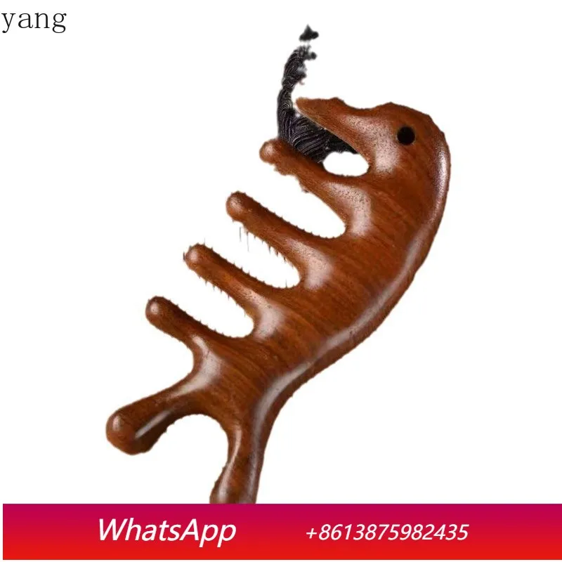 CX  Solid Wood Meridian Comb Neck Sandalwood Comb
