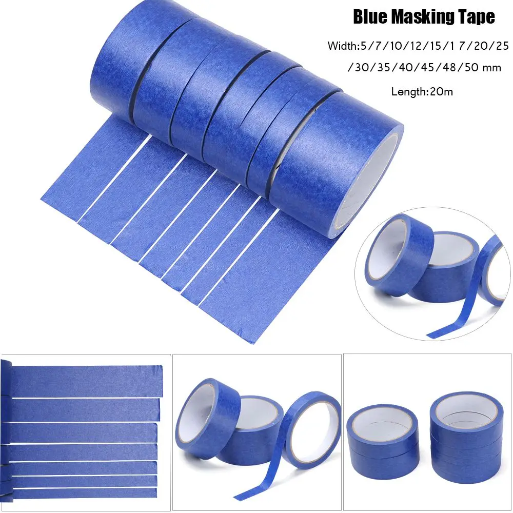 20M Blue Painters Clean Peel Masking Tape Adhesive DIY Painting Paper Painter Decor Craft General Purpose