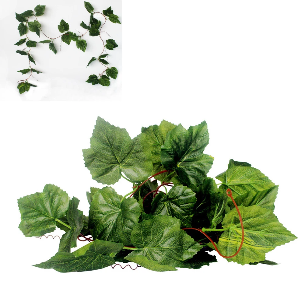 

Artificial Vine 5M Long Reptile Terrarium Decor Reptile Decor Pet Turtle Tank Grape Leaf Artificial Vine Simulated Ornament