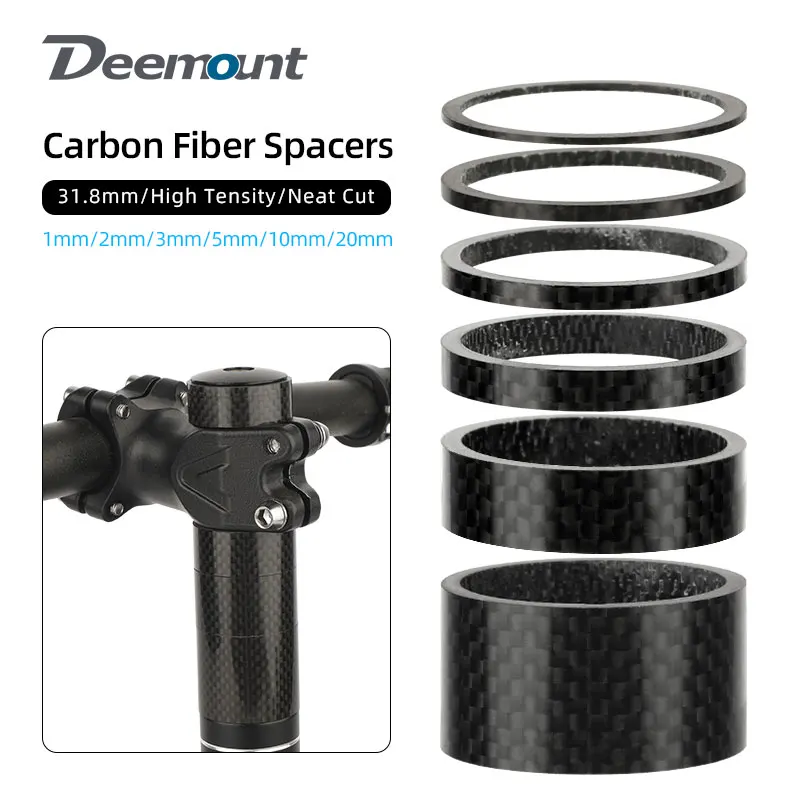 31.8mm Fork Headset Carbon Spacers MTB Bicycle Handlebar Stem Rise Up Adjust Washers 3K Glossy Fiber Steering DIY Accessories