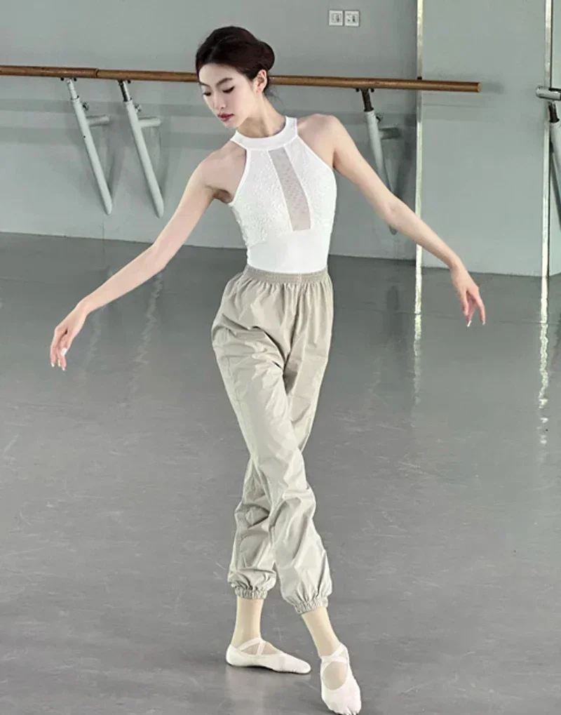 

Купальник для балета и танцев, женский белый танцевальный комбинезон без рукавов для взрослых, элегантный повседневный тренировочный балетный танцевальный костюм, купальник для йоги