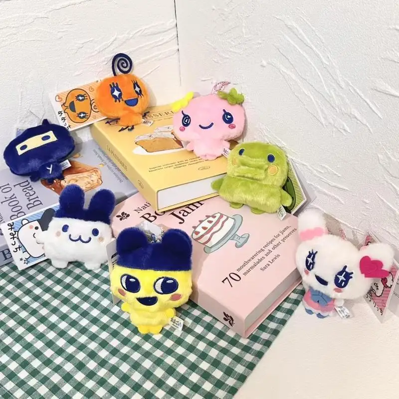 Mascotas electrónicas Tamagotchi Mimitchi Mametchi llavero relleno de felpa Linda muñeca colgante chica mochila cremallera decoración juguete regalos