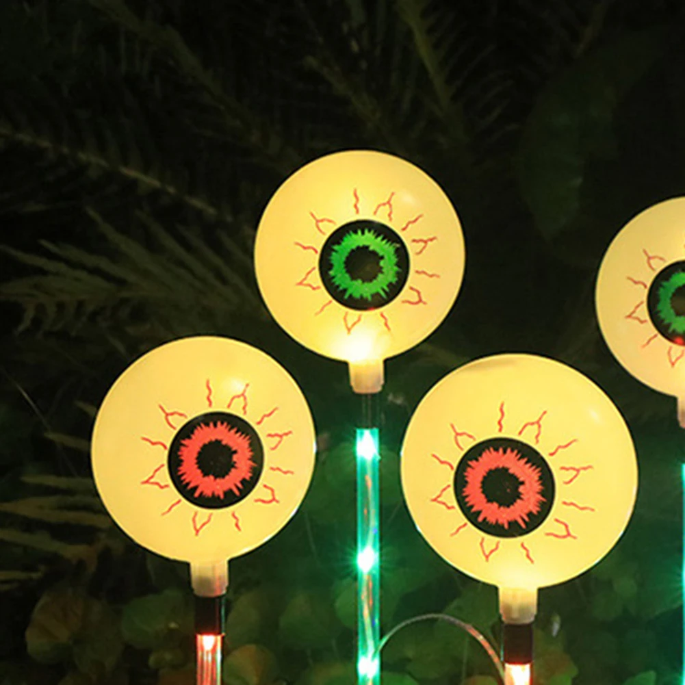 6 sztuk słonecznych strasznych lamp gałek ocznych 8 trybów słonecznych świateł ścieżek LED Solar Eyeball Pathway Lamps for Lawn Patio Party Decor