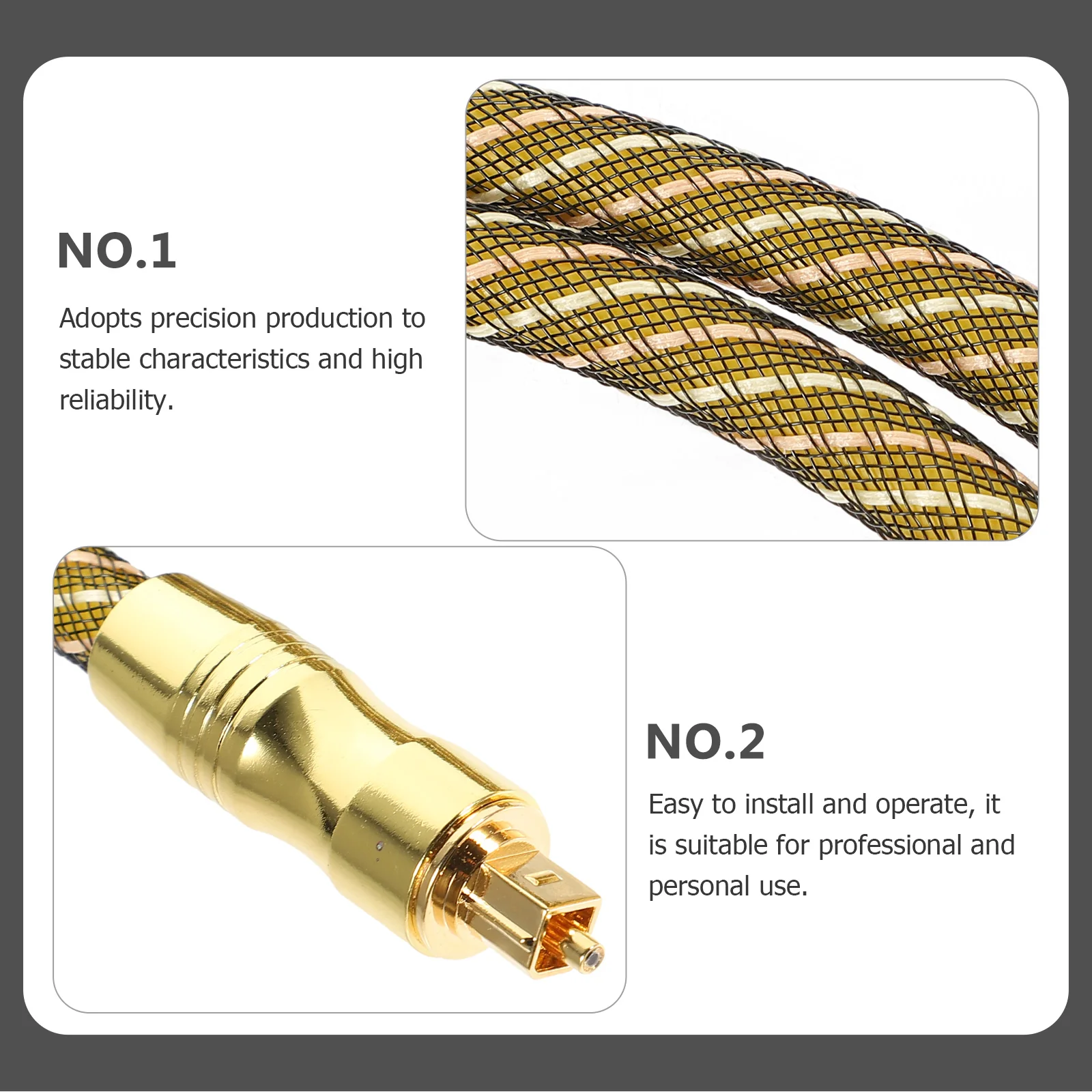

Fiber Optic Digital Optical Audio Cable 1 Meter For Sound Bar Game Console Gold Plated Connector Braided Wire Durable High