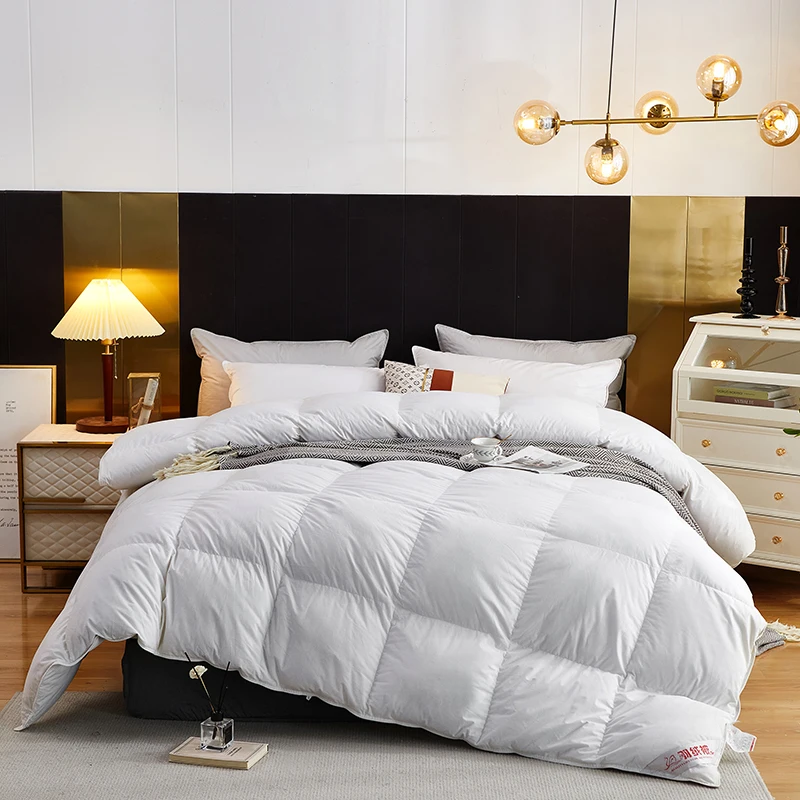 Solid Color White Goose/Duck Down Quilt Duvets Thicken Winter warm feather Comforters 100% Cotton Cover King Queen Twin Full