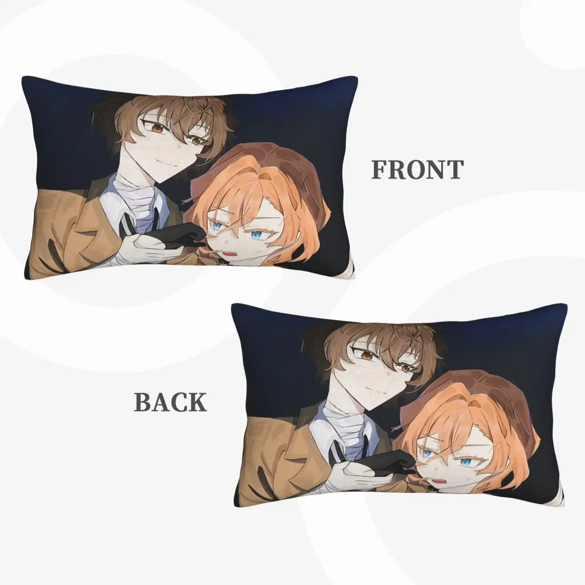 Bungou Stray Dogs Wan Anime Dazai And Chuuya Rectangle Pillowcase Cushion Cover Decorative Bedroom Bed Home Comfort Throw Pillow
