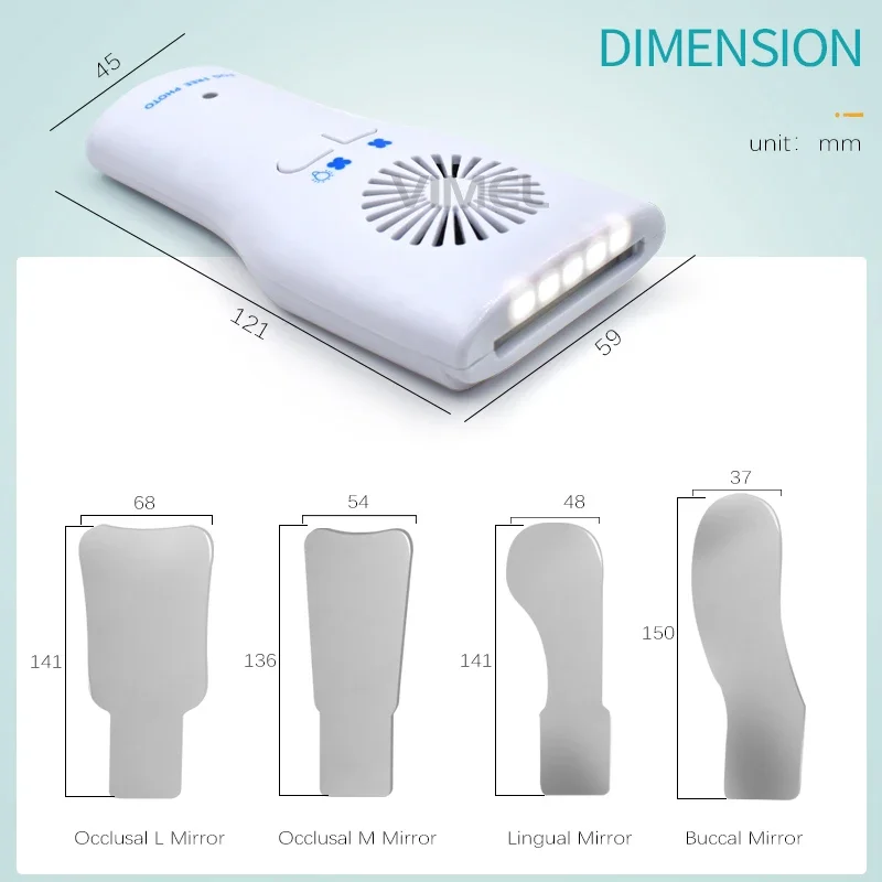 VIMEL Dentals Anti-Fog Mirrors Set Fog Free Intraoral Photography Stainless Steel Mirror with LED Light