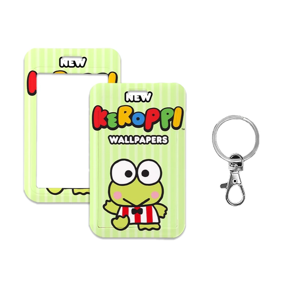 W Campus Credit Card Badge Holder Keychain Keroppi Lanyard Children ID Badge Holders Women's identification Card Case Neck Strap