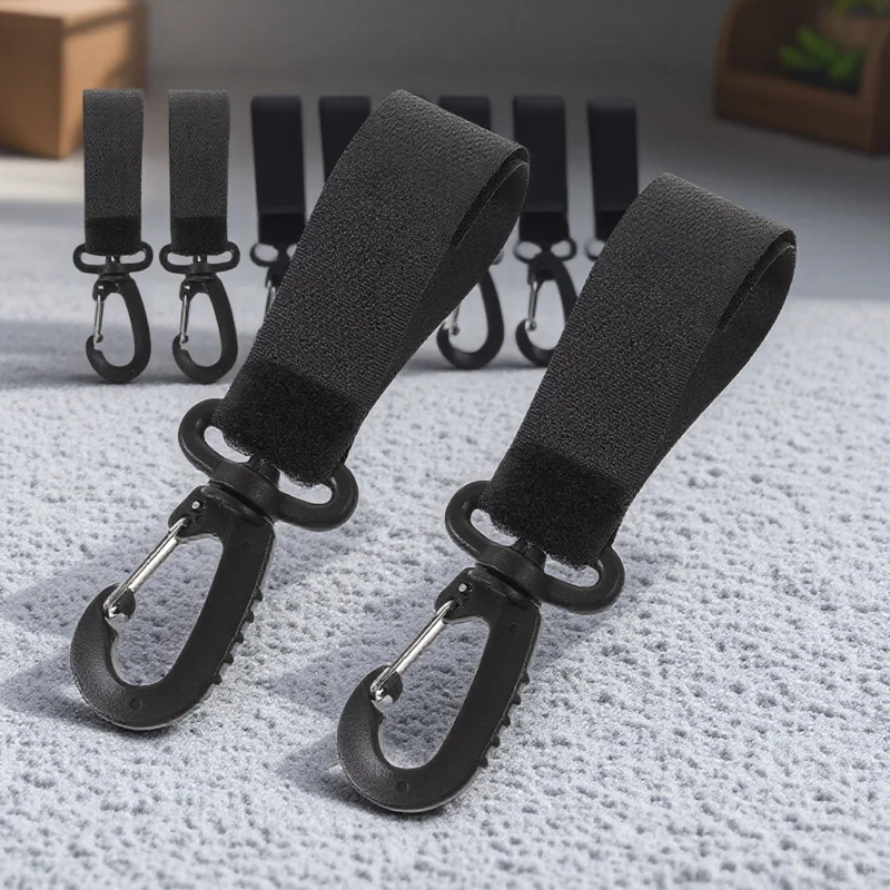 6 szt. Plastikowe haczyki do wózka obrotowe wytrzymałe klipsy uchwyt na torbę do zawieszania dla dziecka haczyk na pieluchy do wózka wygoda