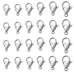 100pcs 9 10 11 12 13 15mm Stainless Steel Lobster Clasp Hook for DIY Necklace Bracelet Chain Jewelry Making Findings Accessories