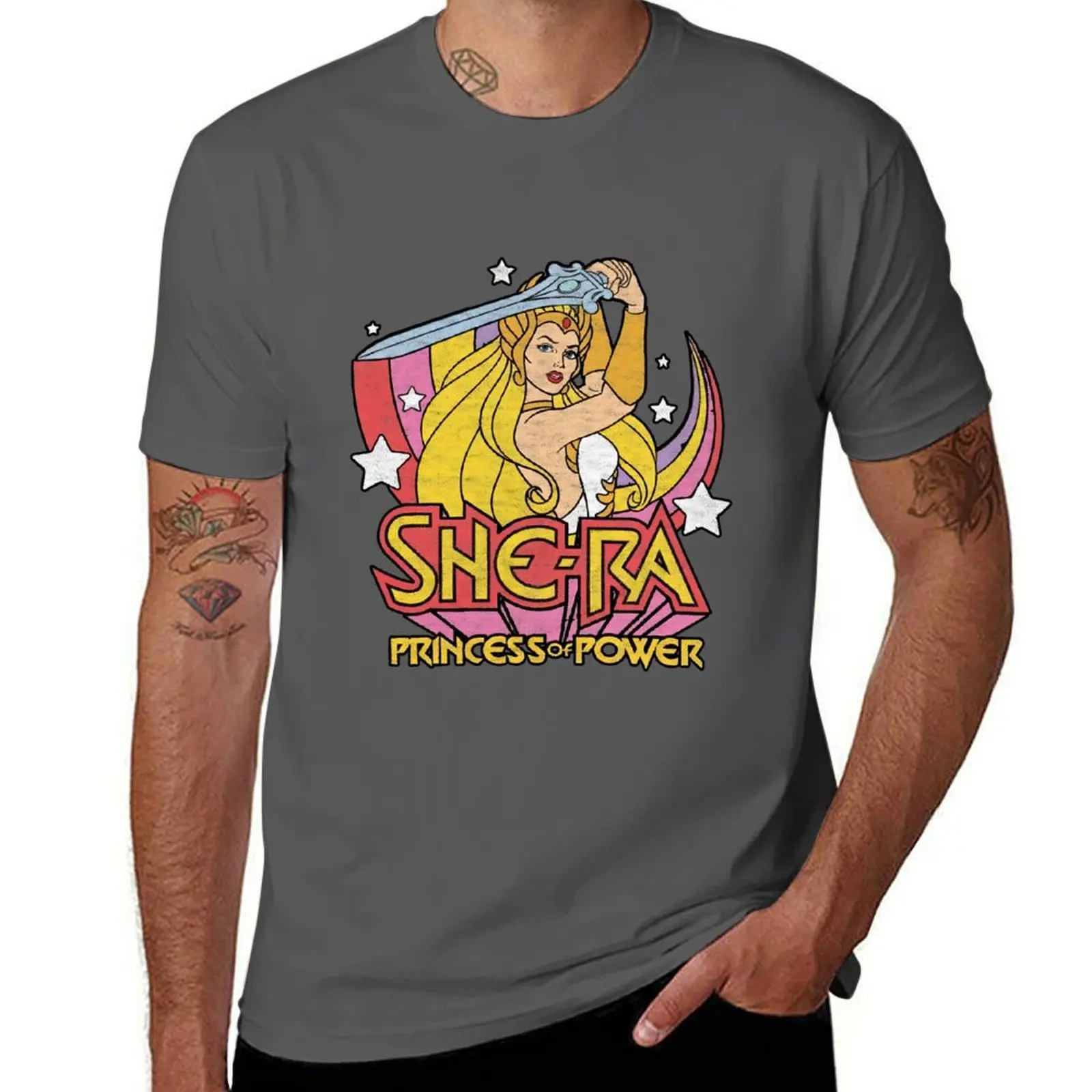 

She-Ra Princess Of Power Rainbow Sword T-Shirt Athletic Quick Dry T-Shirt for Men