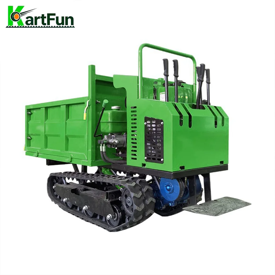 

Mini Dump 1200kg Crawler Dumper Manual Tracked Dumper Small Dumper Agricultural Self Loading Hydraulic Truck customization Sale