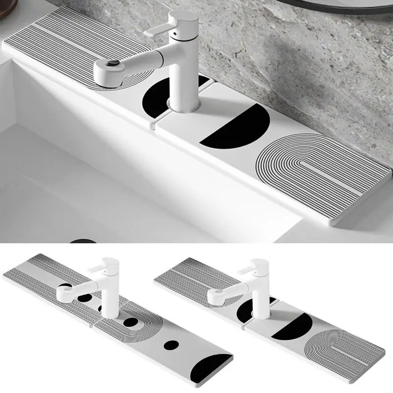 Quick Dry Faucet Mat Splash Guard Faucet Mat Sink Countertop Protector Faucet Tray Drip Mat Bathroom Kitchen Sink Accessories
