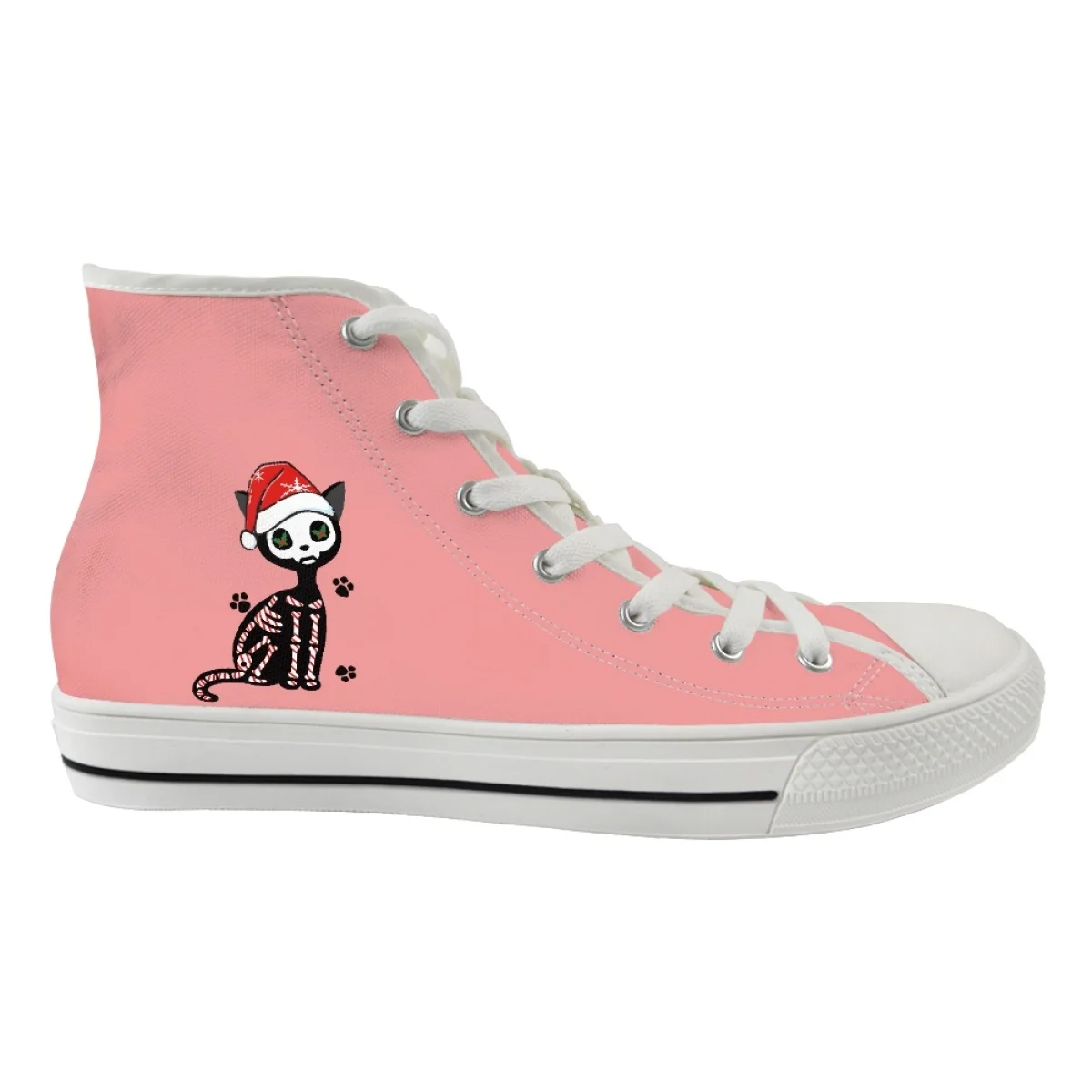 New Christmas Men's High Top Canvas Shoes Light Breathable Outdoor Casual Skeleton Shoes Lace Student Sneakers