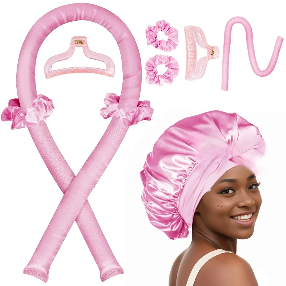 Ensemble de fer à friser sans chaleur, capuchon de nuit, ensemble de rouleaux de cheveux, bigoudis paresseux, bandeau, rouleaux de poils, brosse à poils, outils de coiffure