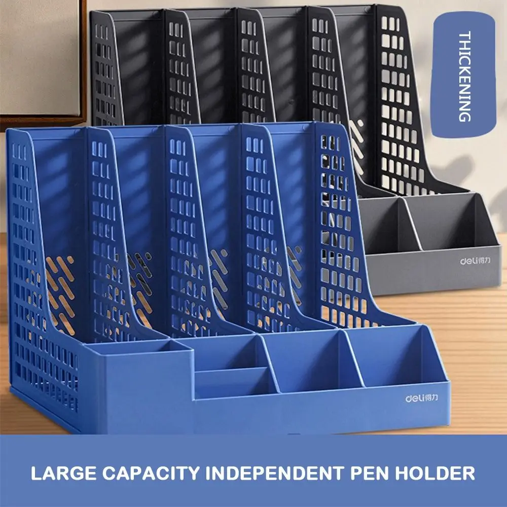 New 4/3-compartment File Box Bookshelf Organizers Stationery Accessories Desktop File Rack Office Storage Workplace