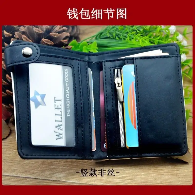 Anime Jujutsu Kaisen Pu Leather Men Wallet Rfid Anti-Magnetic Credit Cards Holder with Organizer Coin Pocket Money Clips Purse