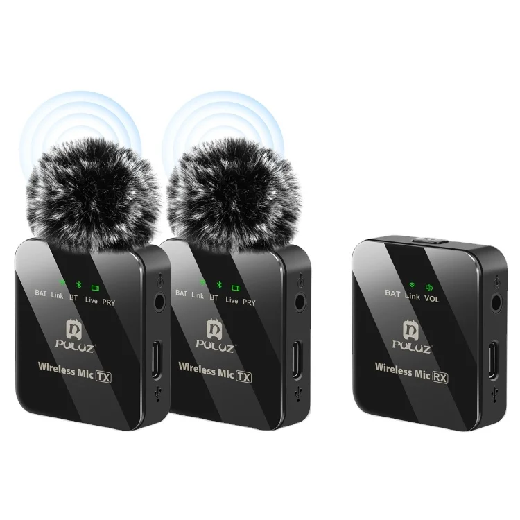 

Factory Price PULUZ 2 TX+1 RX Wireless Lavalier Microphone
