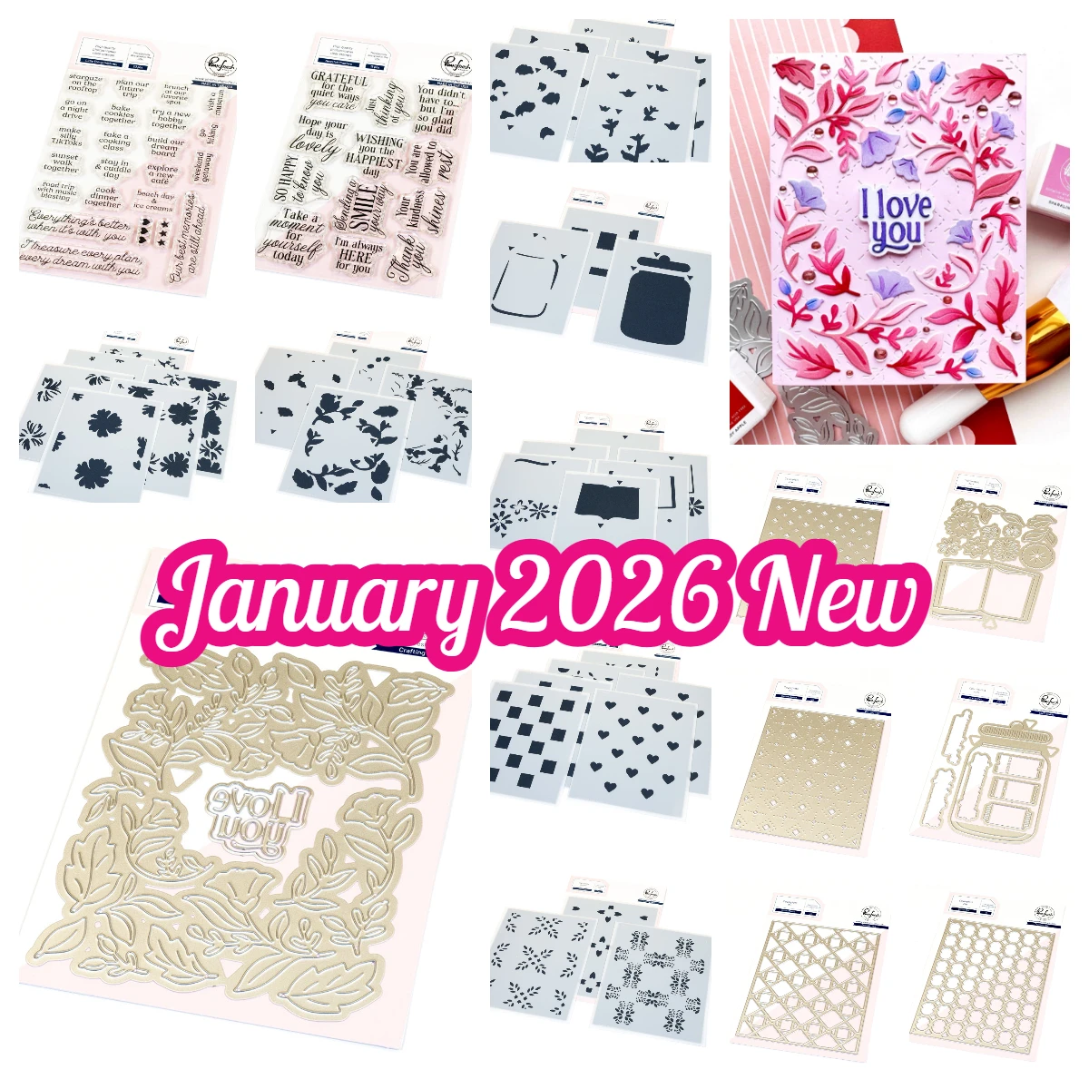 

Artful Foundations Full Release Bundle Dies Stamps Stencils DIY Card Craft Scrapbooking Stamps 2026 January New Pink Fresh Dies