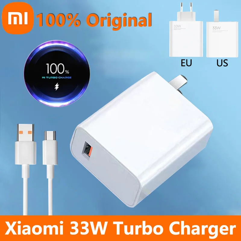 Xiaomi Mijia Turbo Fast Charger 33W Charger For Redmi Note 13 12 11 K40 Mi 11 Lite 10S Poco X5 F3 X3 Pro Original Box