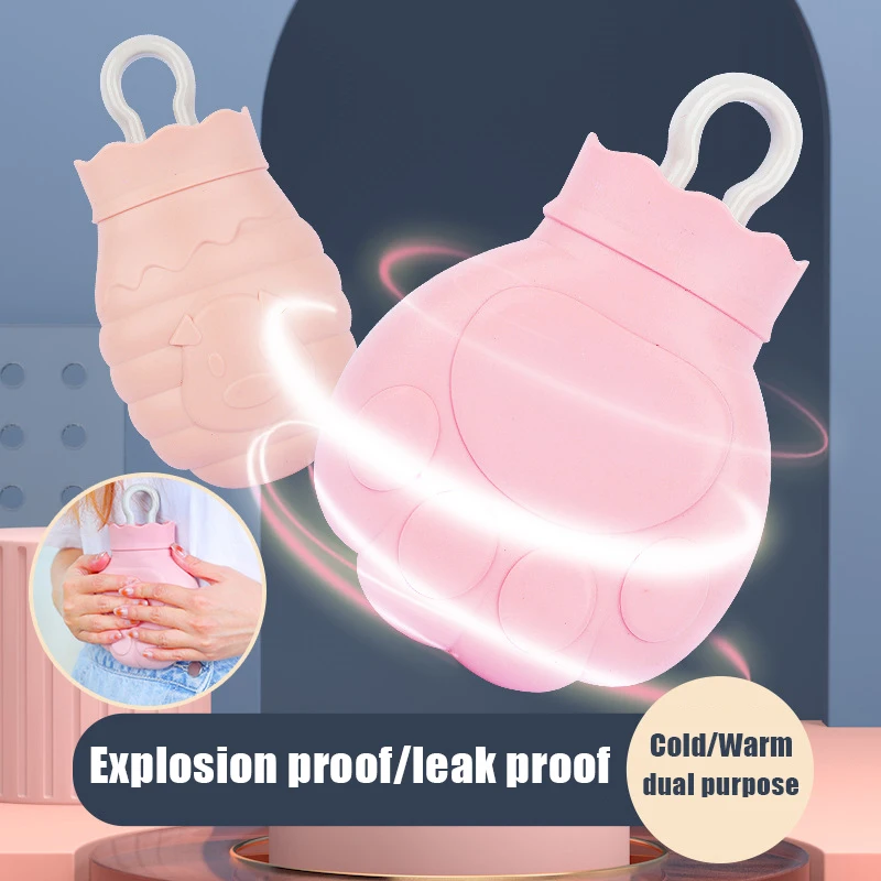 

Hot Water Bag Creative Bear Paw Explosion Proof Fall Proof Water Injection Hot Silicone Bag Hand Warming Gift Cute Hand Warmer