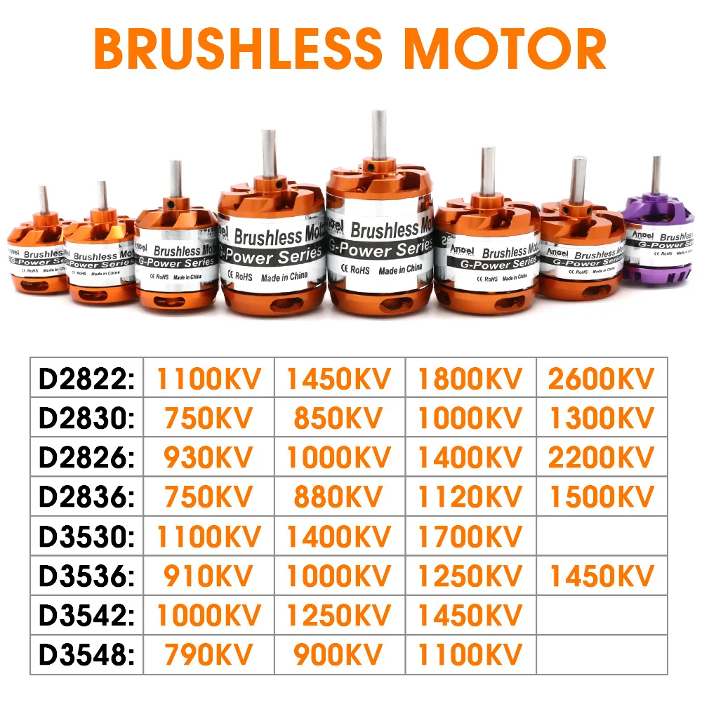 統合ブラシレスモーター,2-3s 4s 5s d2830 d2826 d3548 d3542 d3536 d3530,rc用,ミニマルチコプター,固定飛行機,航空機