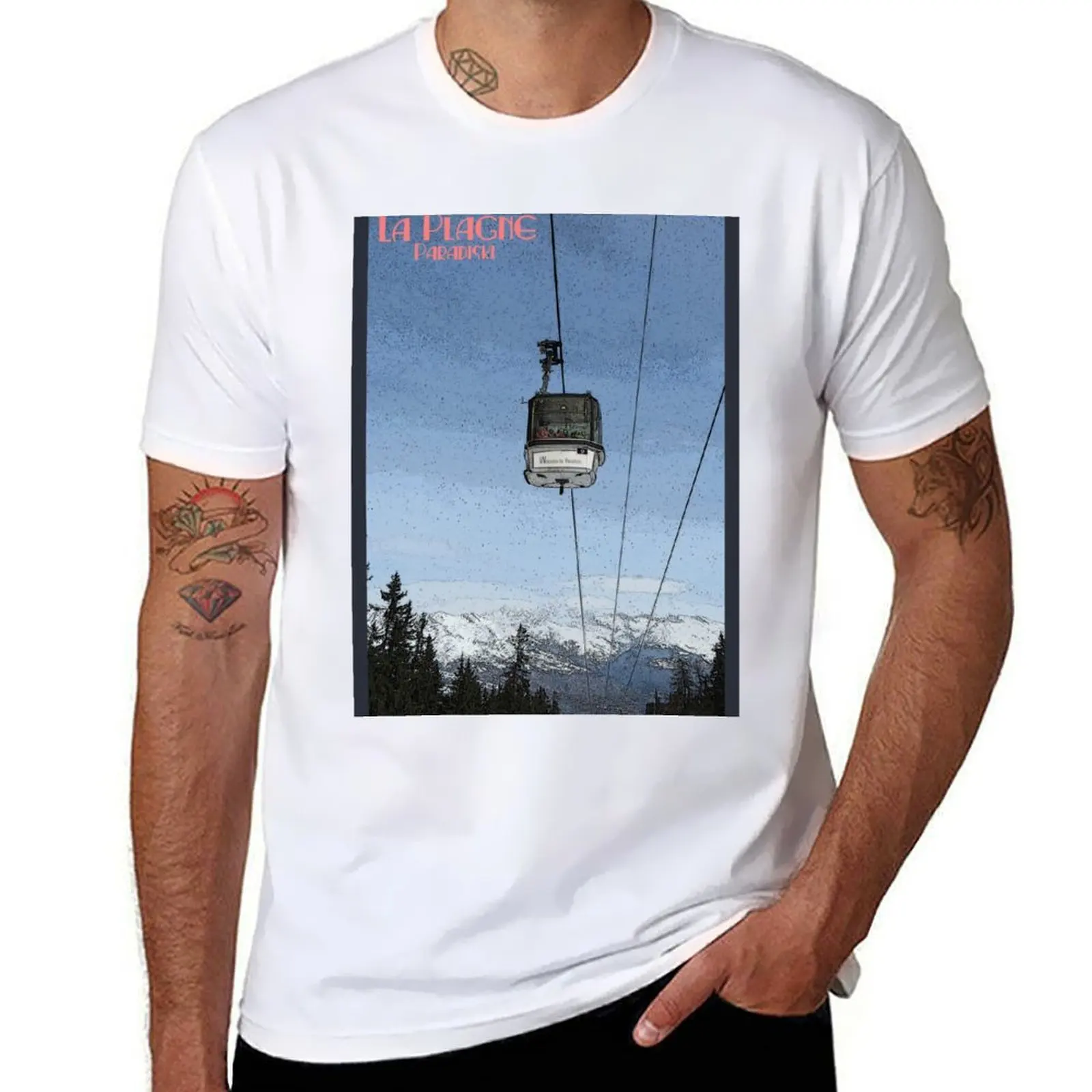 

La Plagne Ski Lift T-Shirt printed t shirts for man essential t shirt man t shirts for men T-Shirt