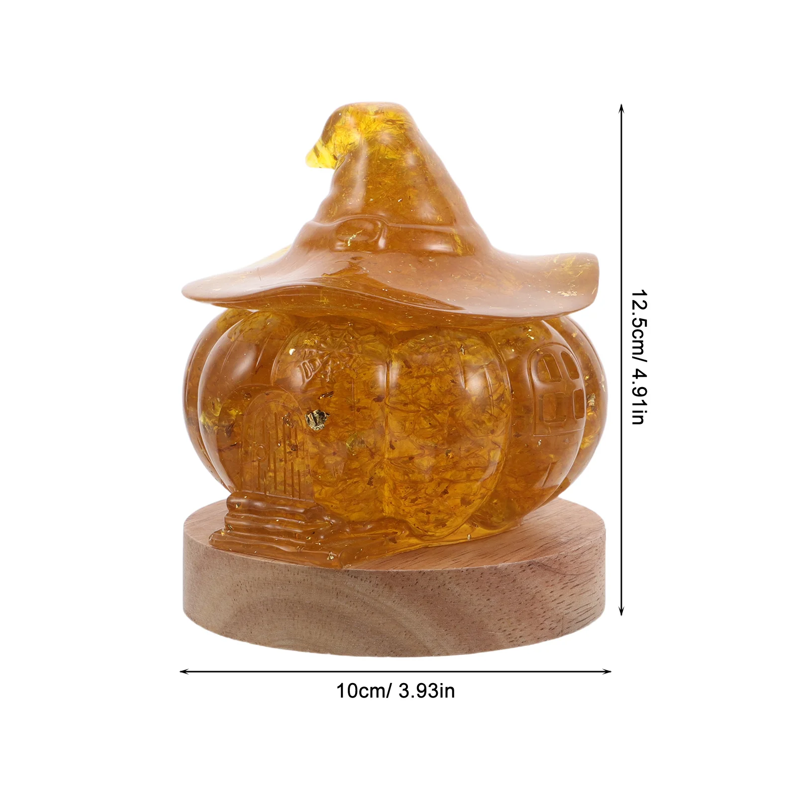 اليقطين ضوء الليل Led كريستال اليقطين على شكل مصباح مع قاعدة خشبية توهج سقوط ديكور هالوين عيد الشكر حفلة صالح