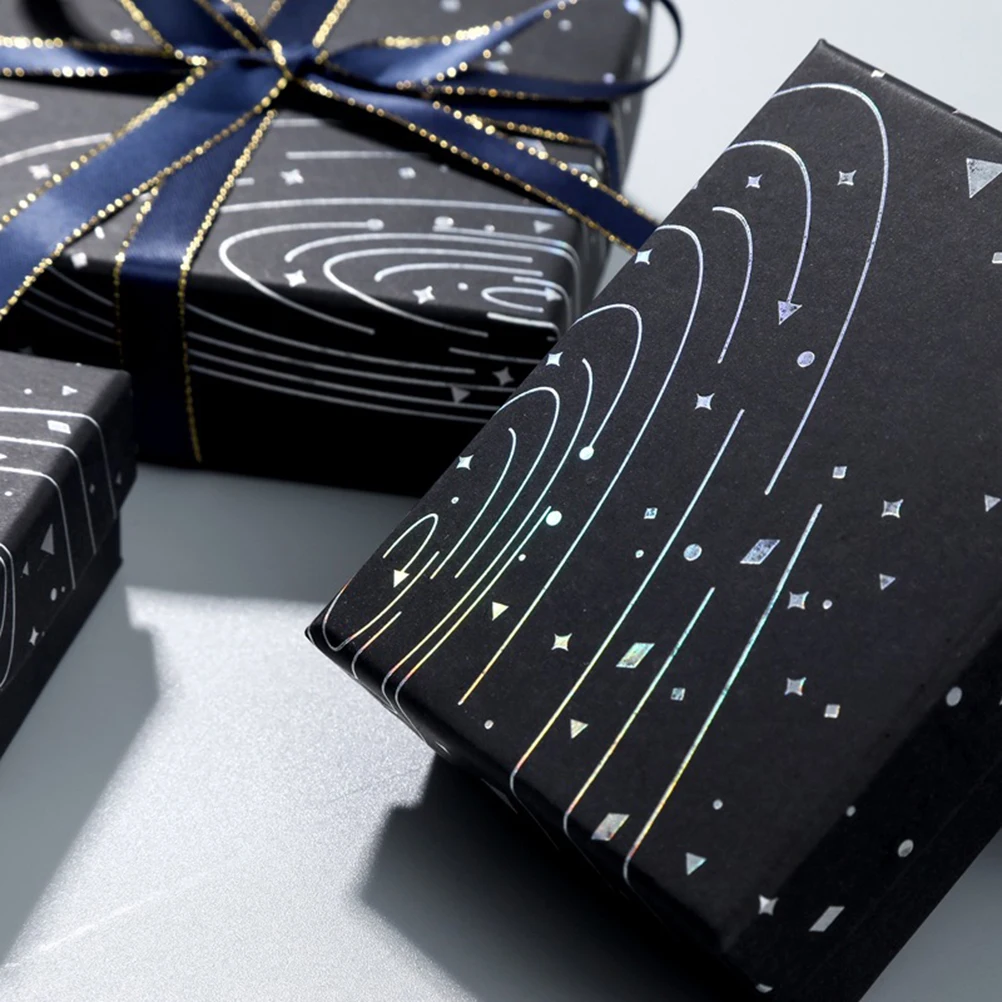 

10pcs Cardboard Jewelry Box Black Silver Jewelry Box Package Box Ring Earring Storage Box Bracelet Box