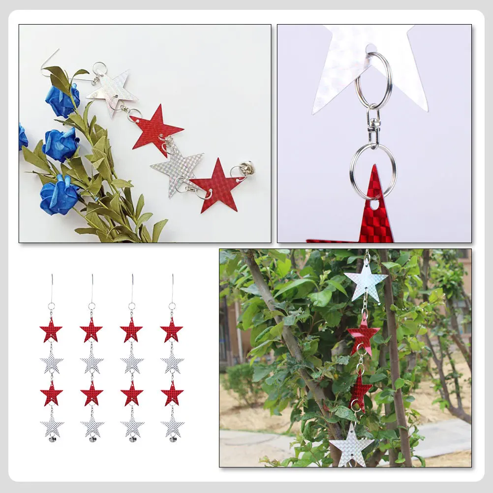 4 قطعة طارد الطيور عاكسة نجوم حديقة طاردون في الهواء الطلق الطيور رادع حلي معلقة ساحة ديكور اكسسوارات الحديقة