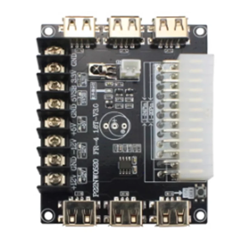 

Highly Recommended-24 Pins ATX Power Supply Breakout Board And Acrylic Case Kit Module Adapter Power Connector Support 3.3V/5V/1
