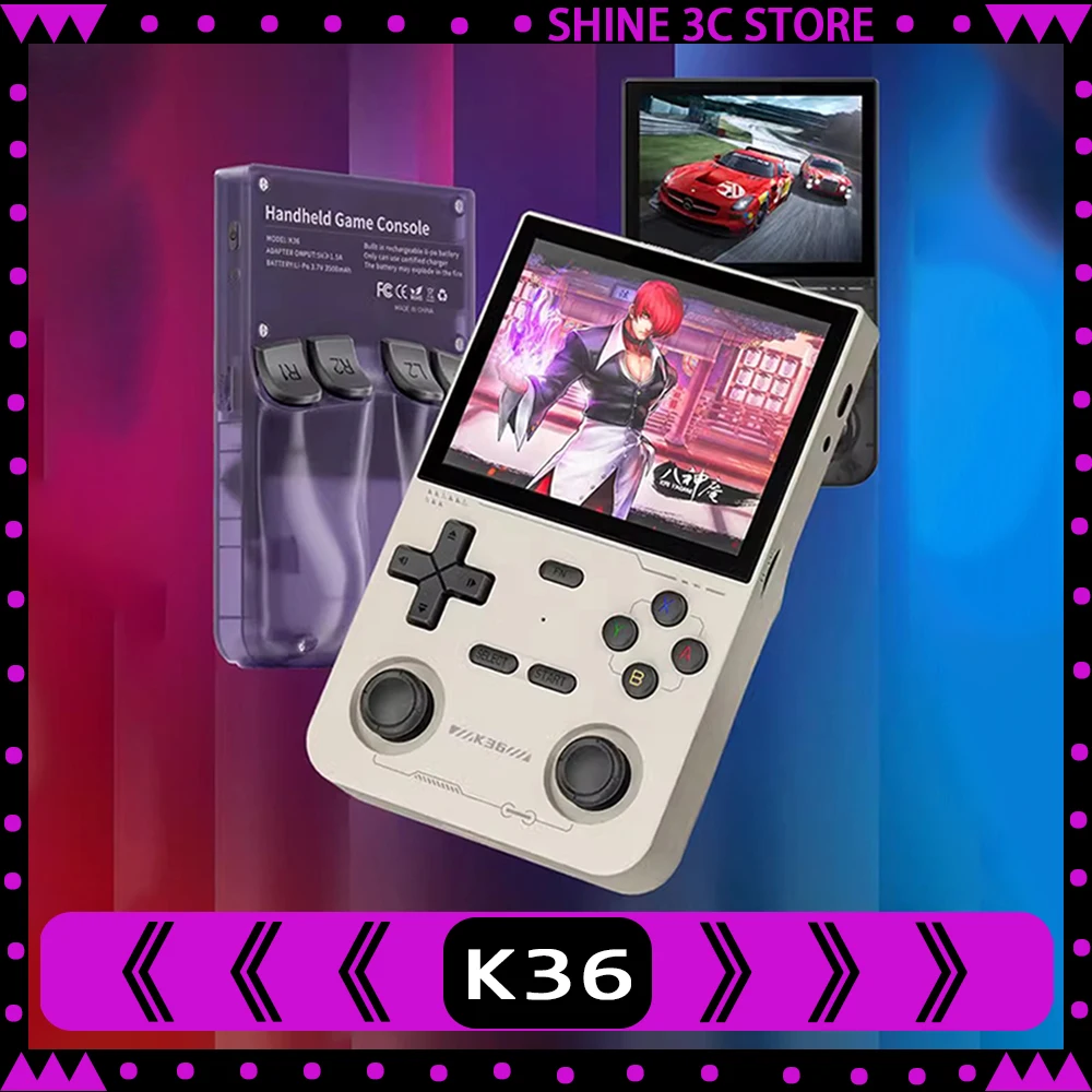 

K36 Ретро портативная игровая консоль с открытым исходным кодом 3,5-дюймовый IPS-экран 16000 игр-эмулятор для PSP/PS1/DC/N64/SS 500nit