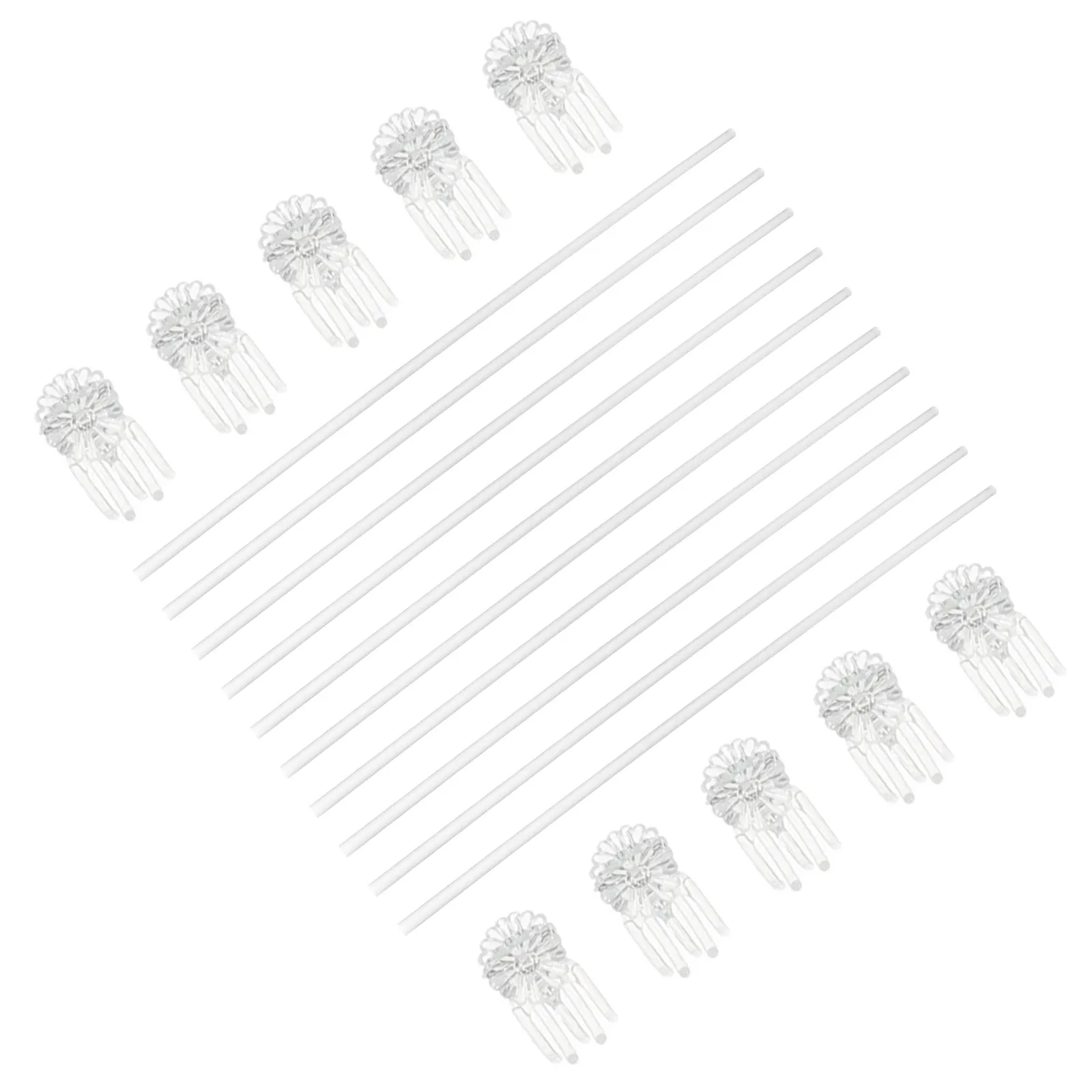 

Plant Support Sticks Durable Garden Stake Transparent Acrylic Material Vine Rose Support Potted Trellis Clips Flower Frames
